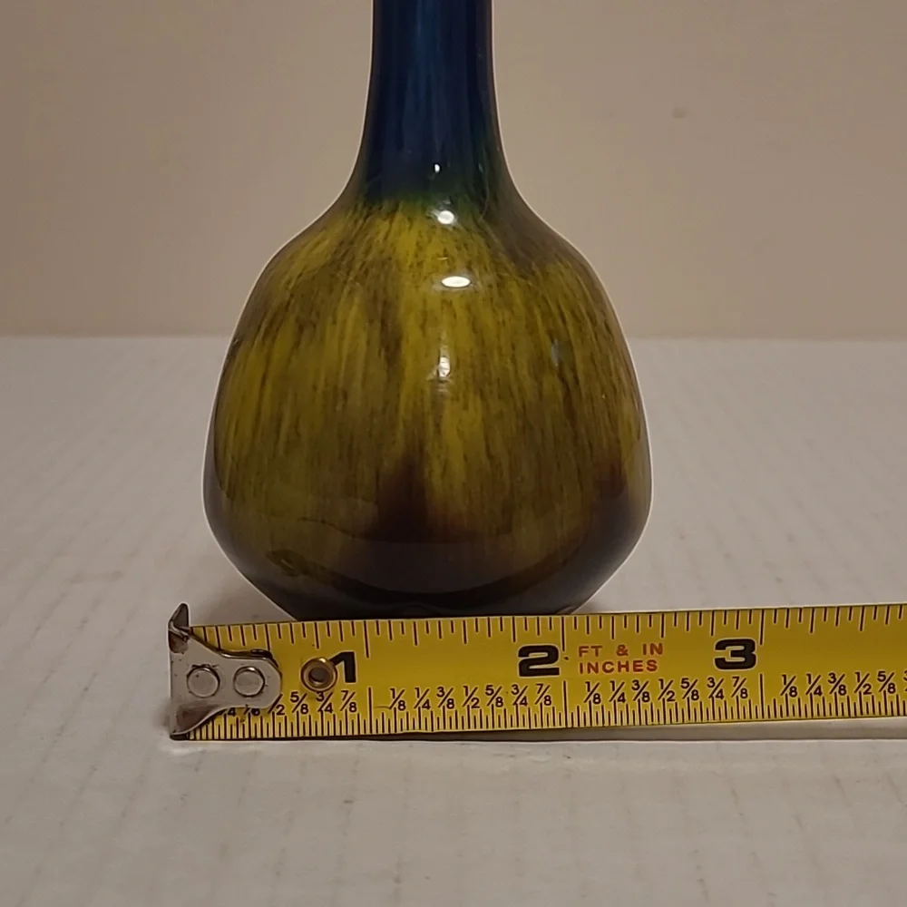 Vintage Japanese Multicolored Drip Glaze Bud Vase